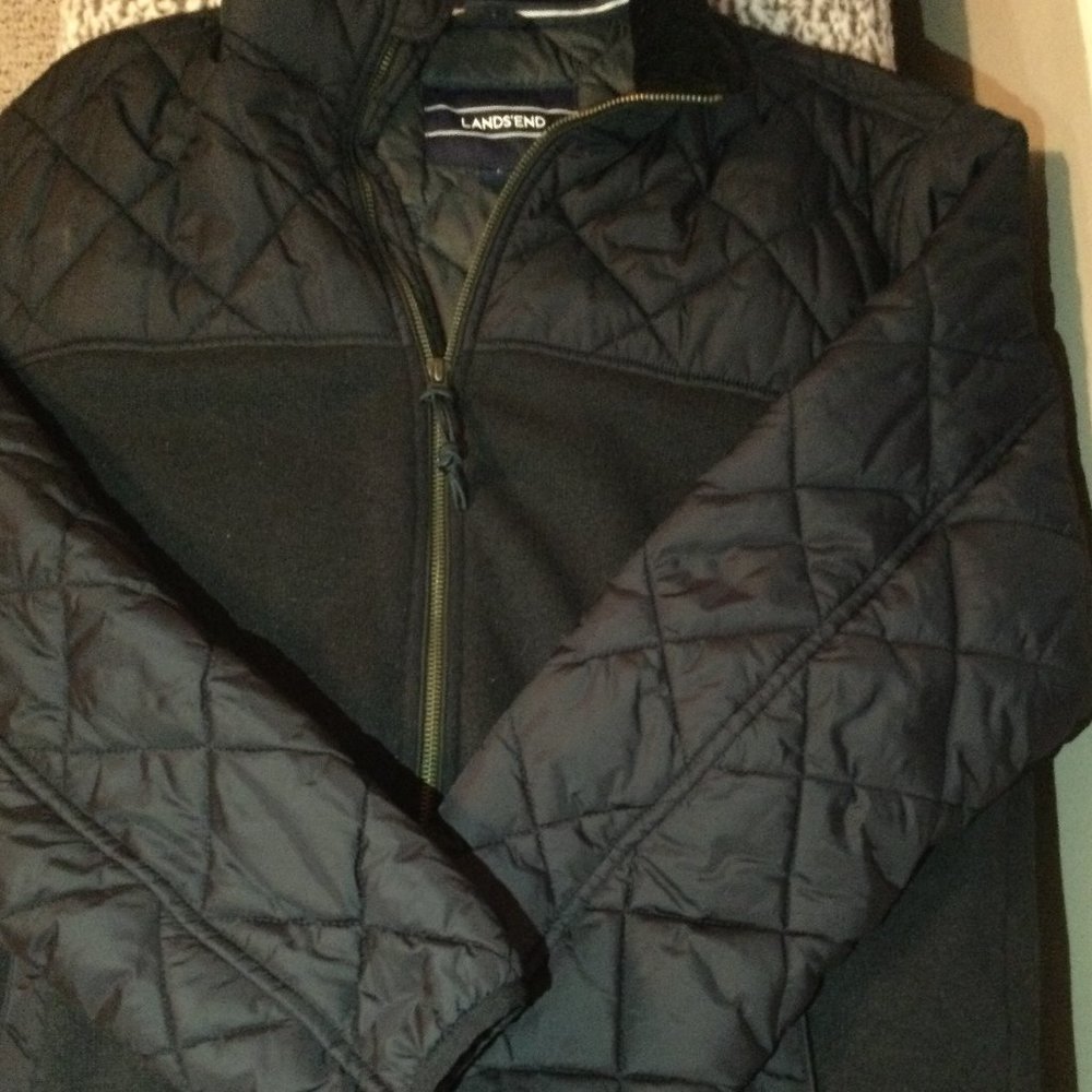 Lands' End Wool/Puffer Blend Jacket